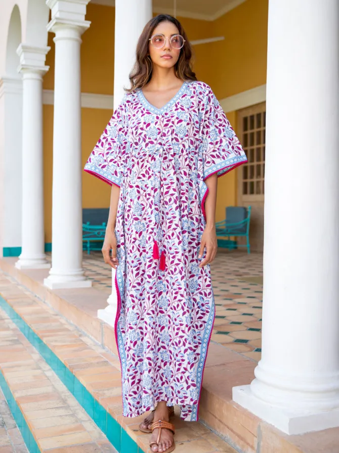 Garden of Senses Block Printed Cotton Kaftan