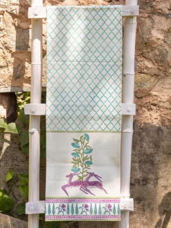 Ghazala Block Printed Cotton Table Runner