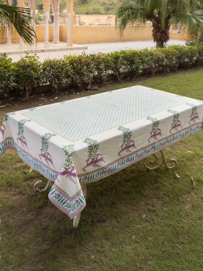 Ghazala Block Printed Cotton Table Cover