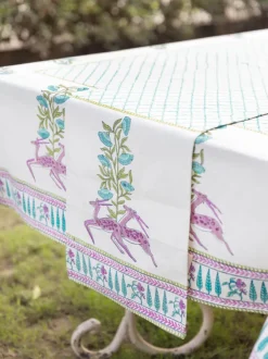 Ghazala Block Printed Cotton Table Runner