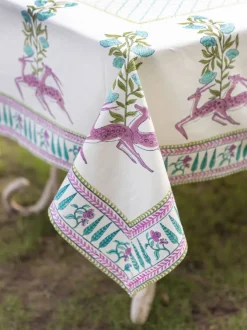 Ghazala Block Printed Cotton Table Cover