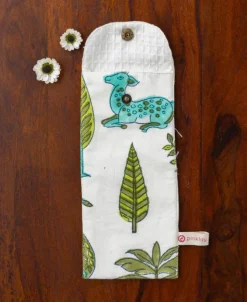 Green Pine Cotton Toothbrush / Straw Holder