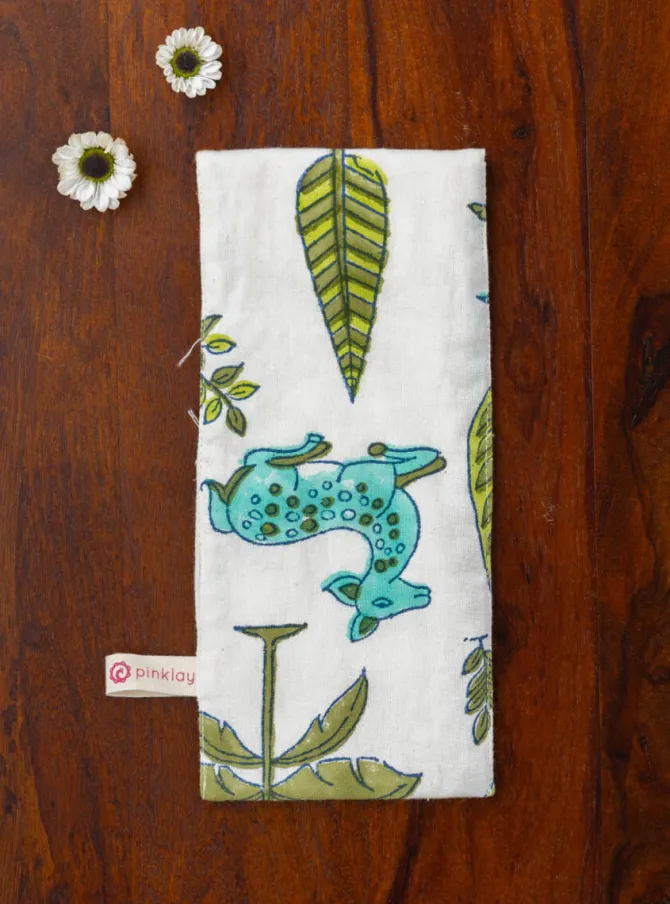 Green Pine Cotton Toothbrush / Straw Holder