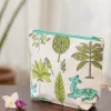 Green Pine Cotton Travel Pouch
