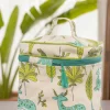 Green Pine Cotton Travel Vanity Case