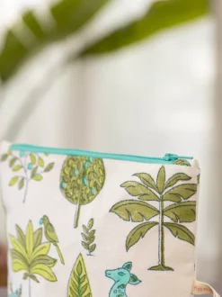 Green Pine Cotton Travel Pouch