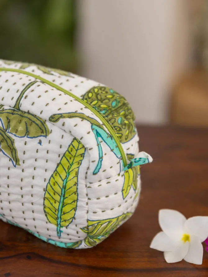 Green Pine Cotton Travel Case