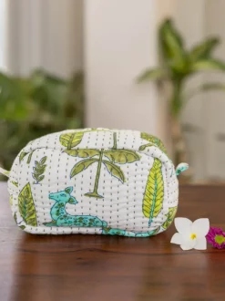 Green Pine Cotton Travel Case