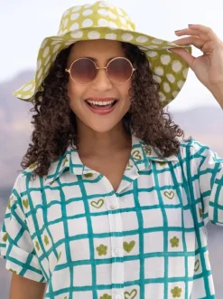 Green Polka Cotton Hat