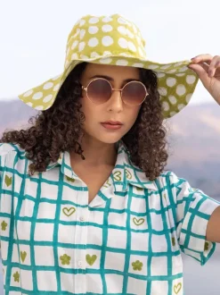 Green Polka Cotton Hat