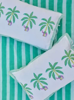 Green Stripes Cotton Bedsheet