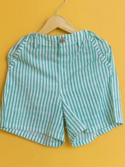 Green Stripes Organic Cotton Shorts