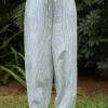 Grey Stripes Cotton Lantern Pants