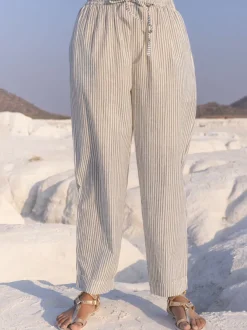 Grey Stripes Cotton Pants