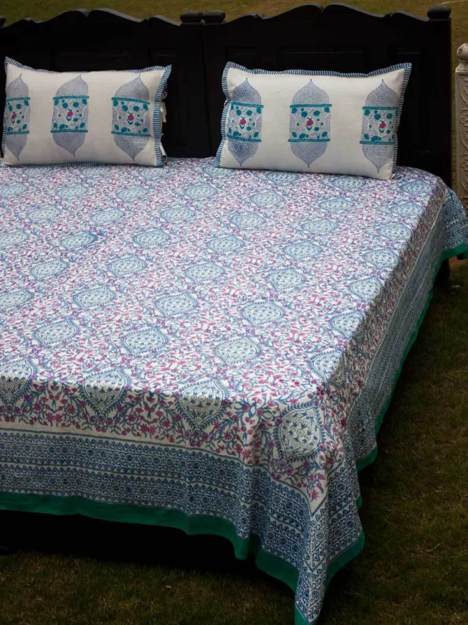 Gul Block Printed Cotton Bedsheet