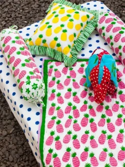 Gulaabi Ananas Organic Cotton Infant Bolster Cover - Set of 2