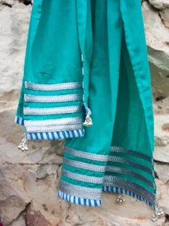 Gulaabi Block Printed Cotton Silk Lehanga Set of 4