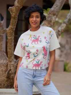 Gulaabo Hand Block Printed T-shirt