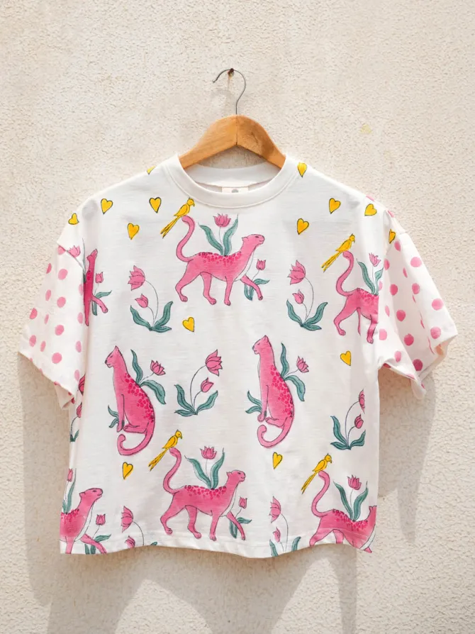 Gulaabo Hand Block Printed T-shirt