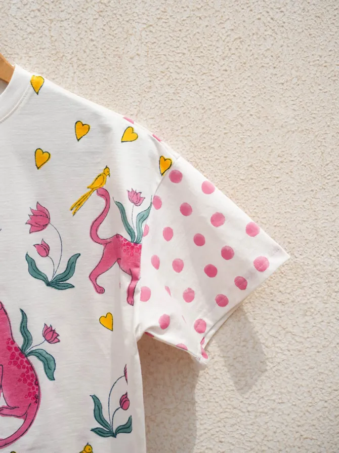 Gulaabo Hand Block Printed T-shirt