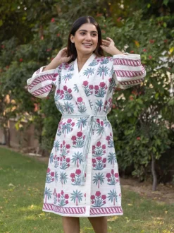 Gulbahar Waffle Cotton Bath Robe