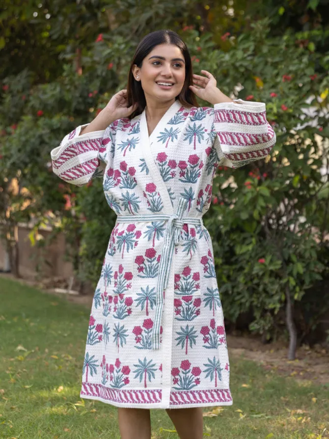 Gulbahar Waffle Cotton Bath Robe