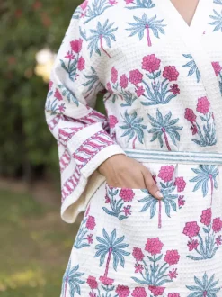 Gulbahar Waffle Cotton Bath Robe