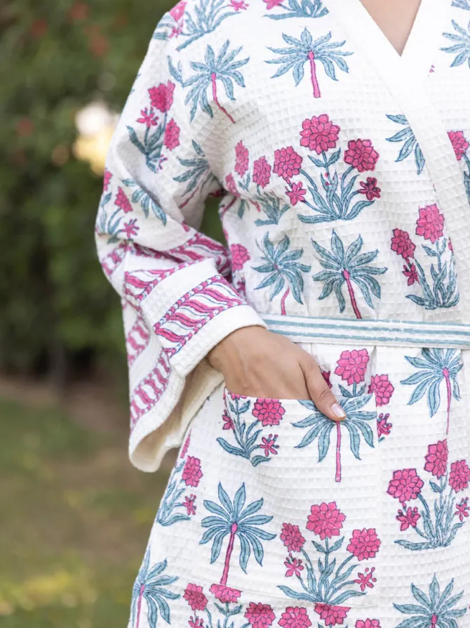 Gulbahar Waffle Cotton Bath Robe