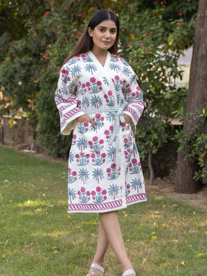 Gulbahar Waffle Cotton Bath Robe