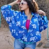 Gypsy Kantha Embroidered Block Printed Bomber Jacket