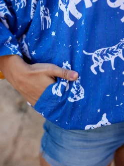 Gypsy Kantha Embroidered Block Printed Bomber Jacket