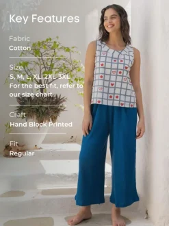 Harper Hand Block Printed Sleeveless Top