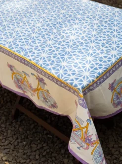 Heavenly Ride Block Printed Cotton Table Cover