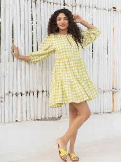 Helen Green Polka Cotton Midi Dress
