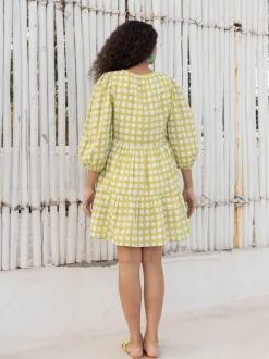 Helen Green Polka Cotton Midi Dress