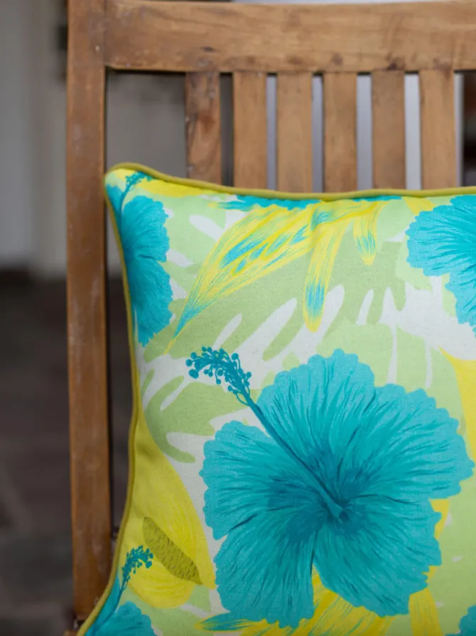 Hibiscus Rush Cushion Cover - 16 Inch