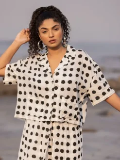 Holly Black Polka Modal Shirt Top
