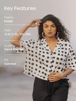 Holly Black Polka Modal Shirt Top