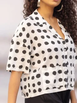 Holly Black Polka Modal Shirt Top