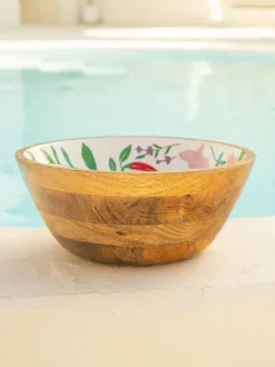 Holly Wooden Salad Bowl Set