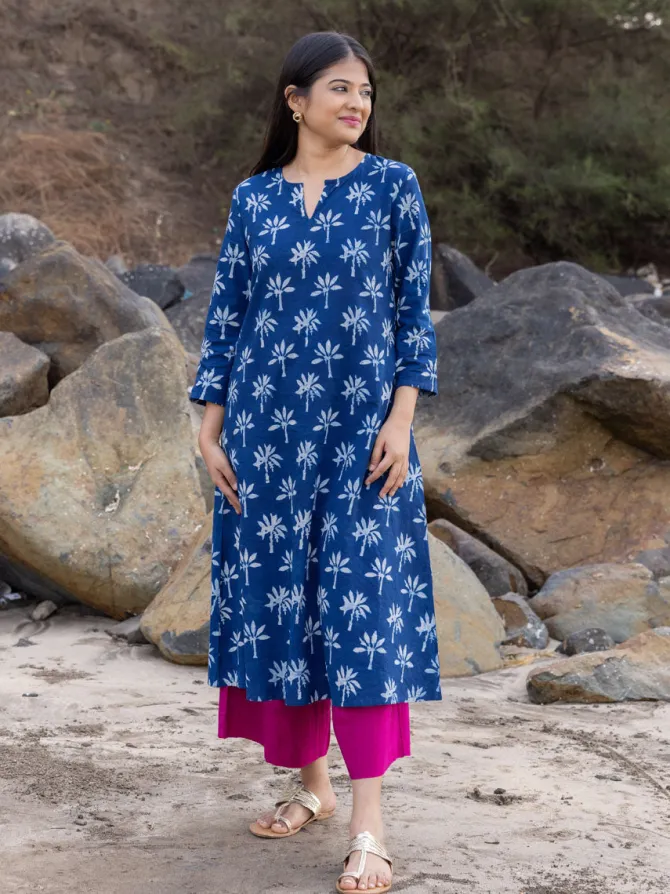 Hoor Indigo Cotton Kurta