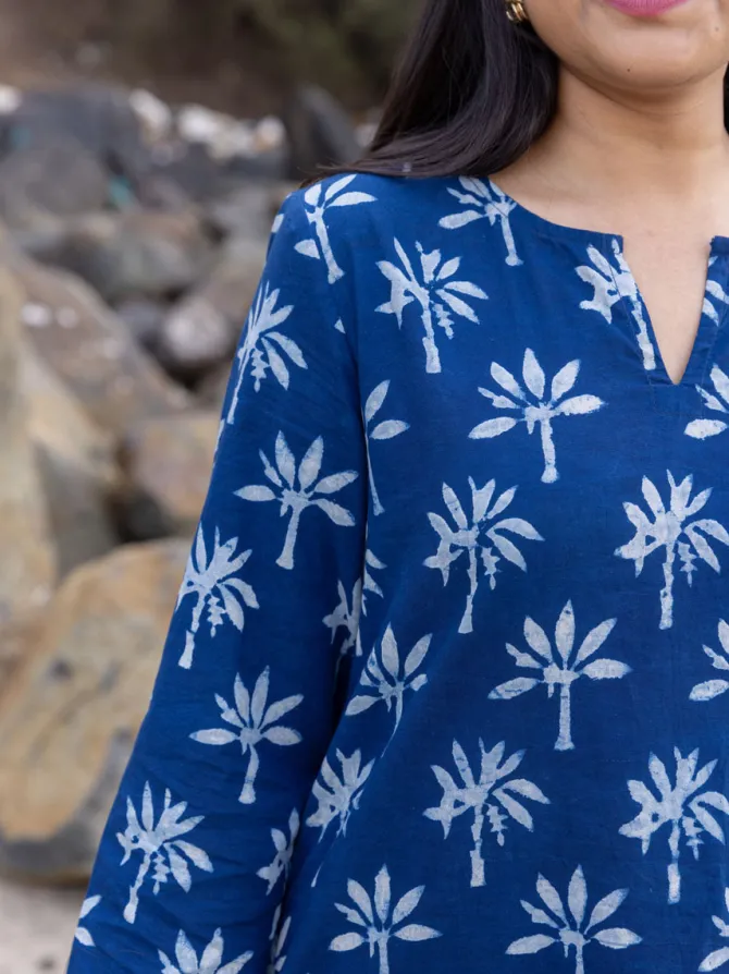 Hoor Indigo Cotton Kurta