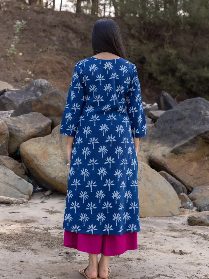 Hoor Indigo Cotton Kurta