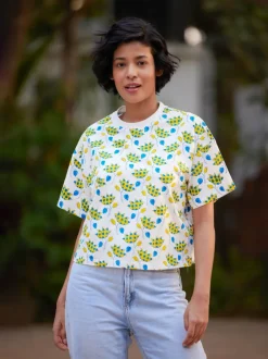 Indian Lotus Hand Block Printed T-shirt