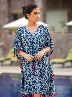 Indigo Dance Dabu Modal Short Kaftan