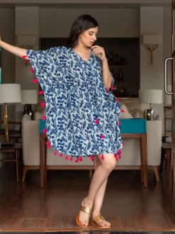 Indigo Dance Dabu Modal Short Kaftan