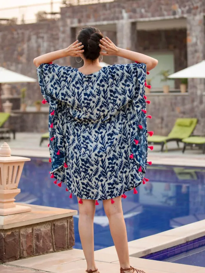 Indigo Dance Dabu Modal Short Kaftan