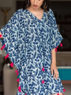 Indigo Dance Dabu Modal Short Kaftan