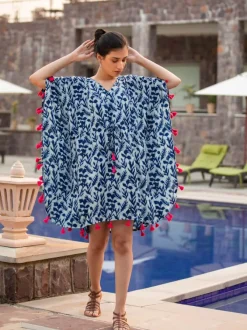 Indigo Dance Dabu Modal Short Kaftan