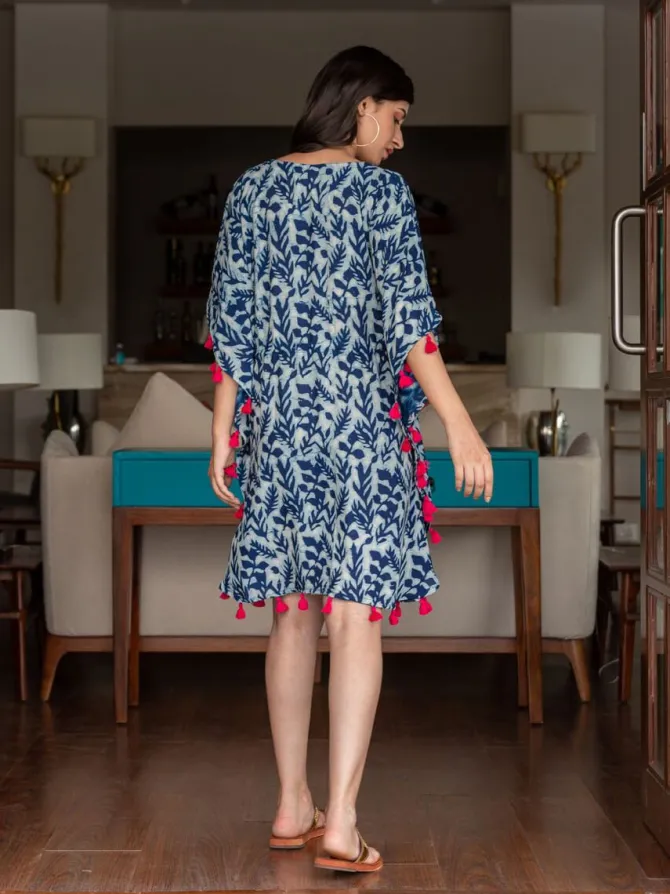 Indigo Dance Dabu Modal Short Kaftan